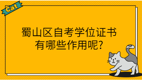 蜀山区自考学位证书的作用