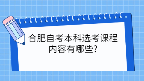 合肥自考本科选考课程内容