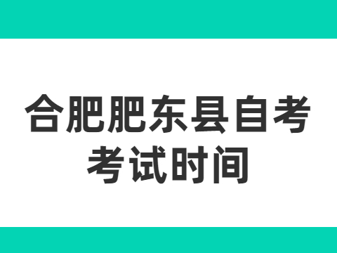 合肥肥东县自考考试时间